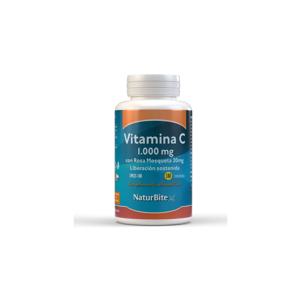 VITAMINA C 1000 MG CON ROSA MOSQUETA 20 MG 180 COMP NATURBITE
