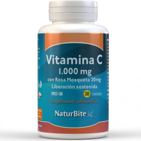 VITAMINA C 1000 MG CON ROSA MOSQUETA 20 MG 180 COMP NATURBITE