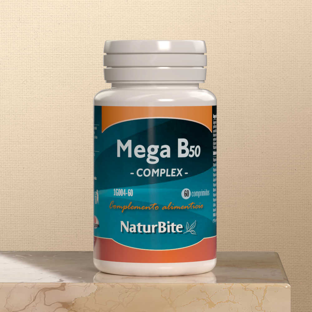 Comprar online MEGA B50 COMPLEX 60 COMP NATURBITE - Farmacia Coliseum