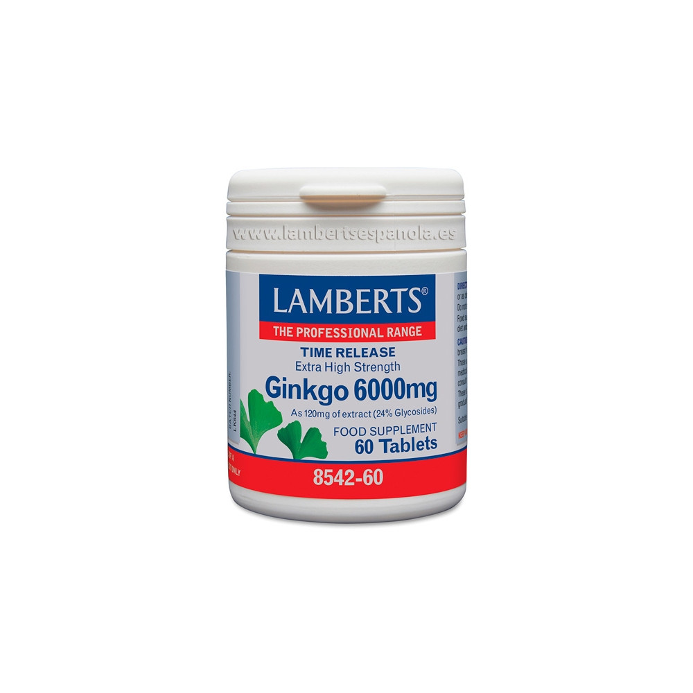 Comprar online GINKGO BILOBA 6000 MG 60 COMP LAMBERTS - Coliseum