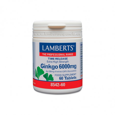 Comprar online GINKGO BILOBA 6000 MG 60 COMP LAMBERTS - Coliseum