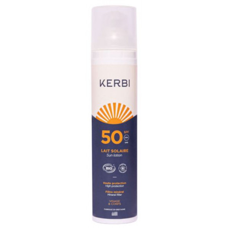 Comprar PROTECTOR SOLAR SPF 50 100 G LECHE ROSTRO CUERPO BIO KERBI