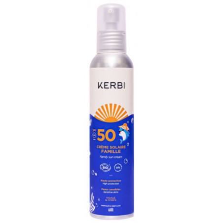 Comprar PROTECTOR SOLAR FAMILIAR SPF 50 150 G CREMA SPRAY BIO KERBI online - Farmacia Coliseum