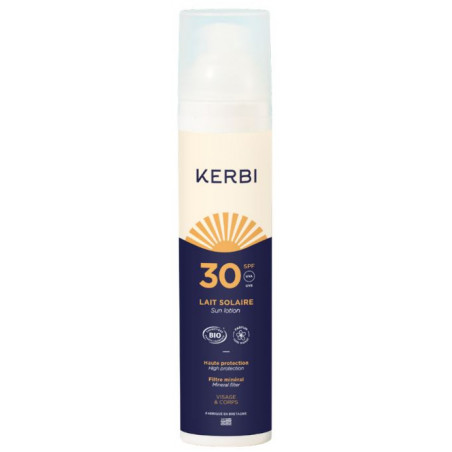 Comprar online PROTECTOR SOLAR SPF 30 100 G LECHE ROSTRO CUERPO BIO KERBI - Farmacia Coliseum