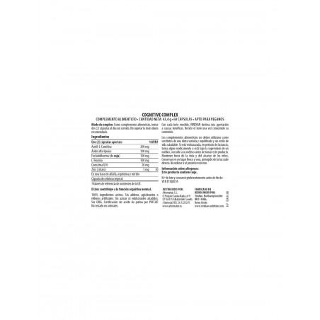 Comprar online COGNITIVE COMPLEX 60 CAP VIRIDIAN - Farmacia Coliseum