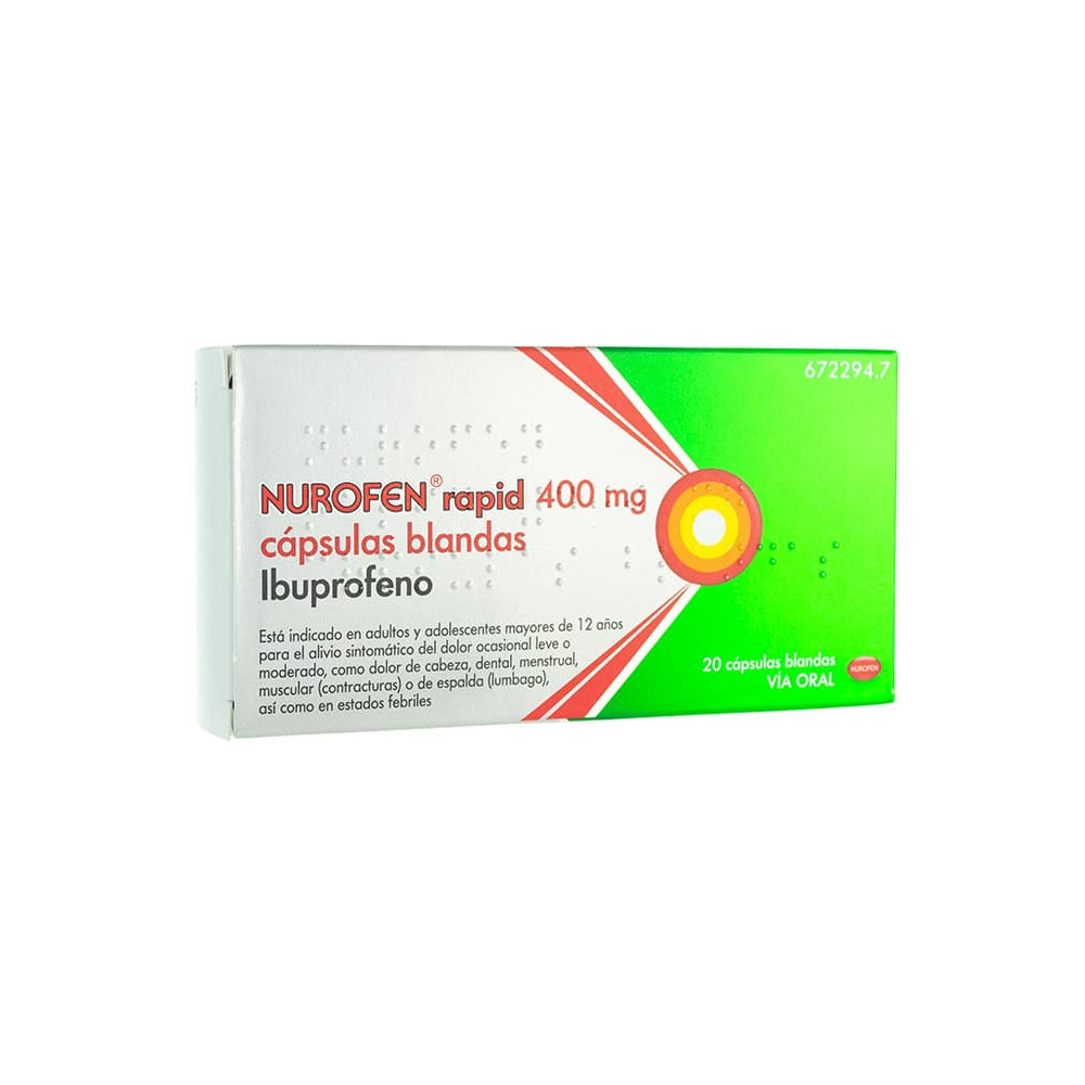 Comprar online NUROFEN RAPID 400 MG 20 CAPS BLANDAS- Farmacia Coliseum
