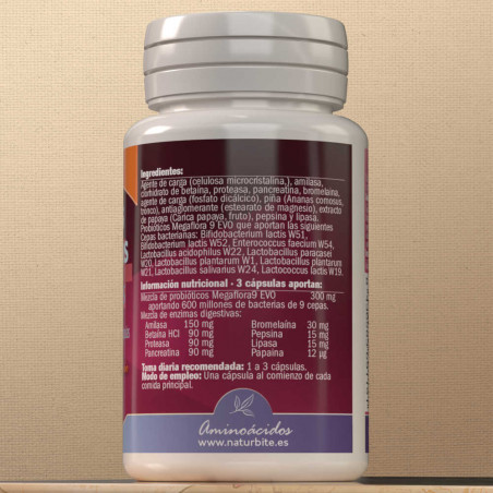 Comprar online ENZIMAS DIGESTIVAS + PROBIOTICOS 60 CAPS NATURBITE