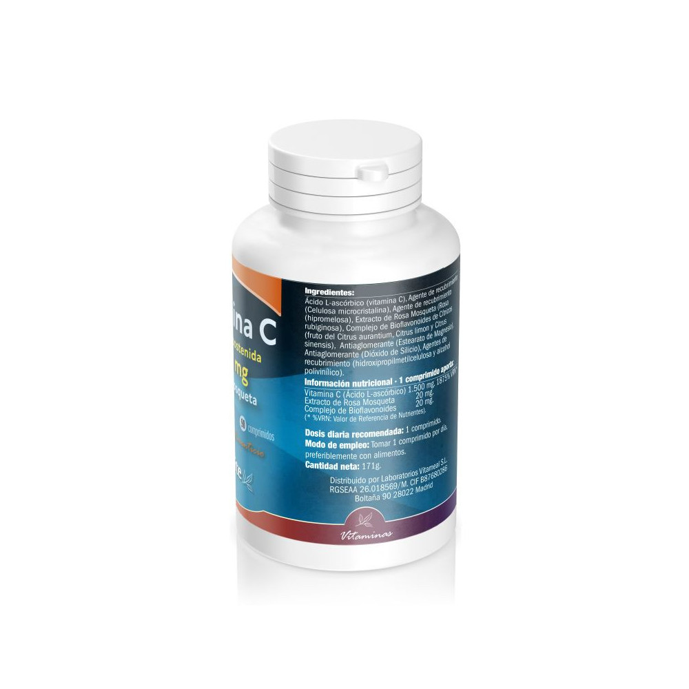 Comprar VITAMINA C 1500 MG LIB SOSTENIBLE 90 COMP NATURBITE online - Farmacia Coliseum