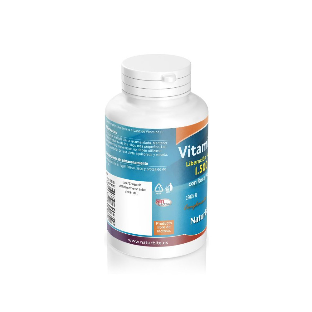 Comprar VITAMINA C 1500 MG LIB SOSTENIBLE 90 COMP NATURBITE online - Farmacia Coliseum