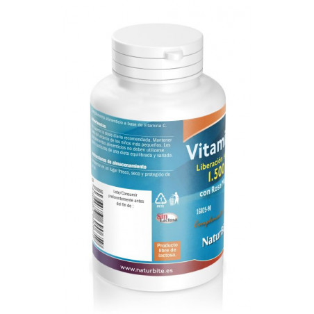 Comprar VITAMINA C 1500 MG LIB SOSTENIBLE 90 COMP NATURBITE online - Farmacia Coliseum