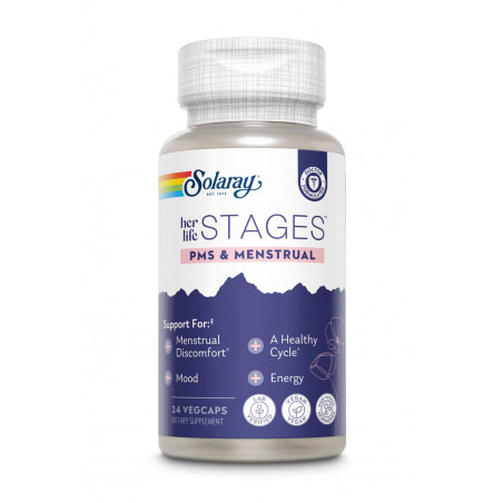 Comprar MENSTRUAL STAGES 24 VEGCAP SOLARAY online - Farmacia Coliseum
