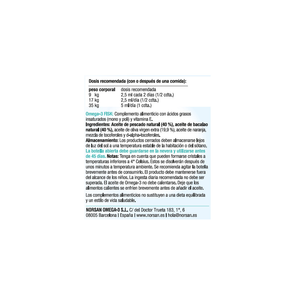 Comprar OMEGA 3 FISK JUNIOR 150 CC NORSAN online - Farmacia Coliseum