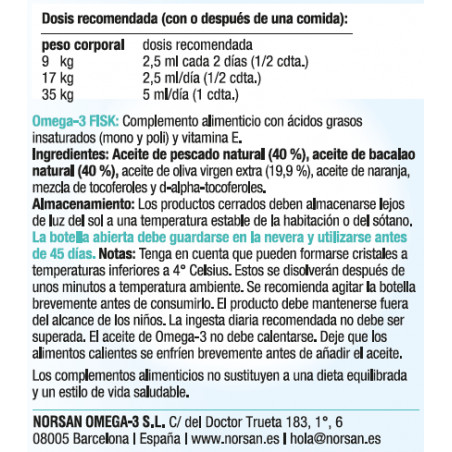 Comprar OMEGA 3 FISK JUNIOR 150 CC NORSAN online - Farmacia Coliseum