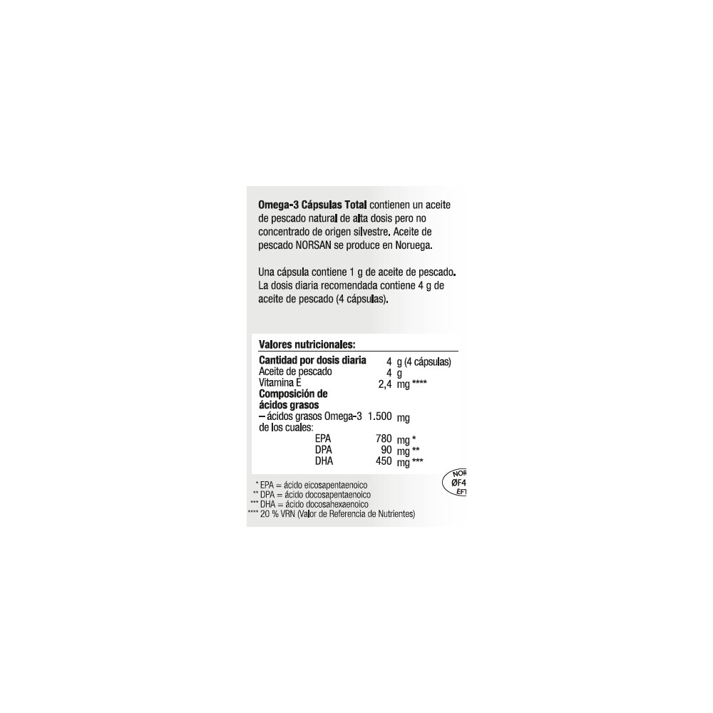 Comprar OMEGA 3 TOTAL 120 CAP NORSAN online - Farmacia Coliseum