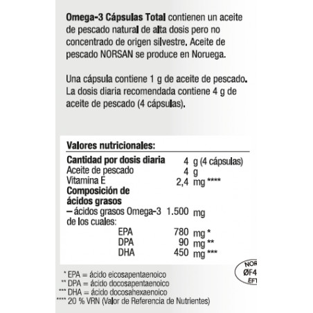 Comprar OMEGA 3 TOTAL 120 CAP NORSAN online - Farmacia Coliseum
