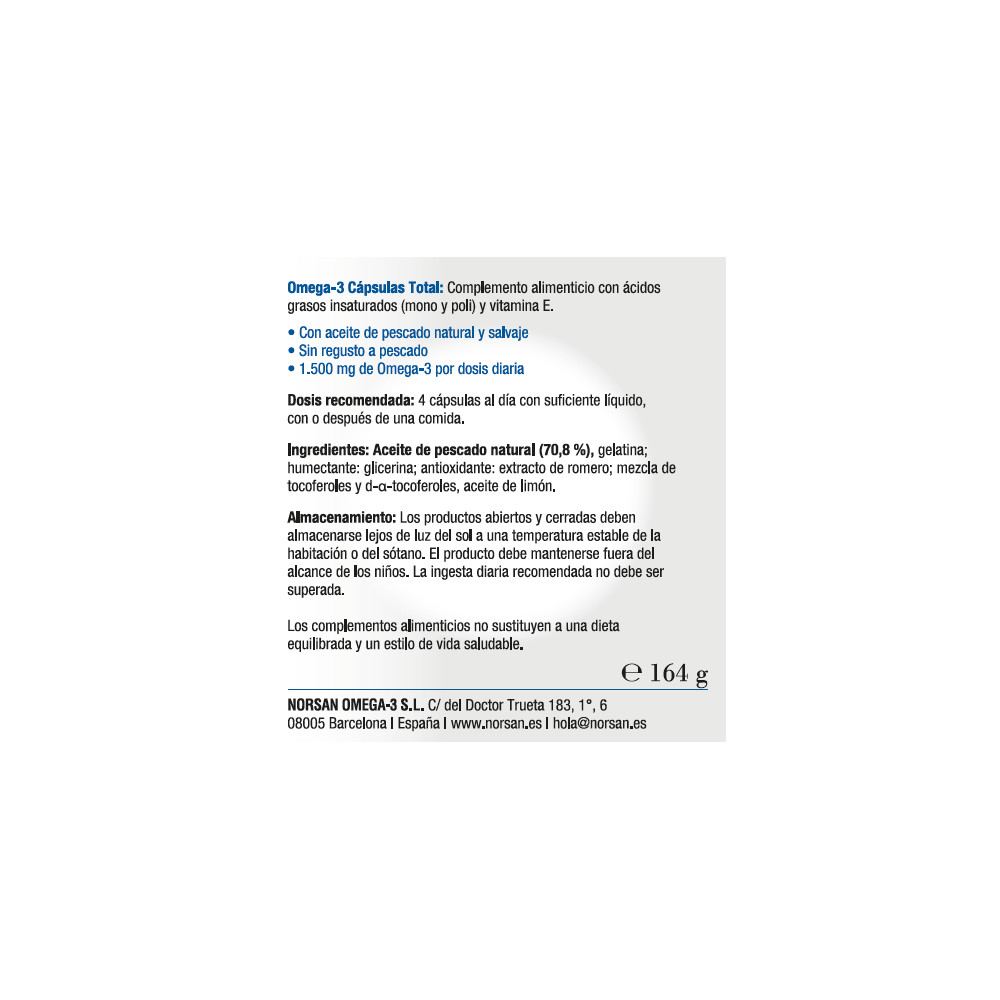 Comprar OMEGA 3 TOTAL 120 CAP NORSAN online - Farmacia Coliseum