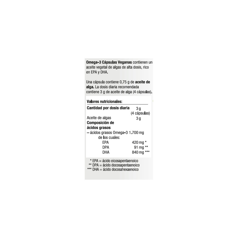 Comprar OMEGA 3 VEGANO 80 CAP NORSAN online - Farmacia Coliseum