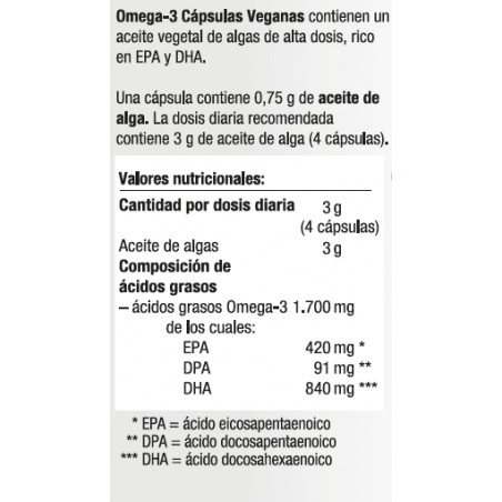 Comprar OMEGA 3 VEGANO 80 CAP NORSAN online - Farmacia Coliseum
