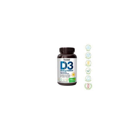 Comprar VITAMINA D3 1000UI 100+20 COMP MASTICABLES VERMONT - Coliseum