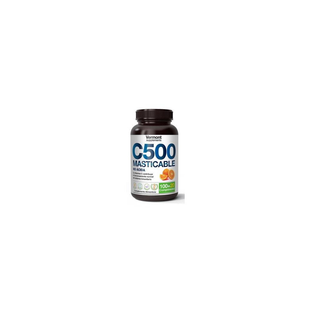 VITAMINA C 500MG NARANJA NO ACIDA MASTICABLE 100+20 COMP VERMONT