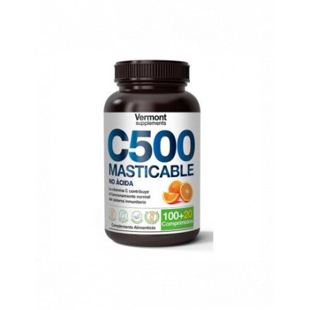 VITAMINA C 500MG NARANJA NO ACIDA MASTICABLE 100+20 COMP VERMONT