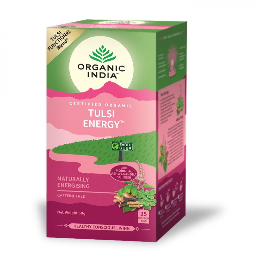 Comprar online TULSI ENERGY 25 SOBRES ORGANIC INDIA- Farmacia Coliseum