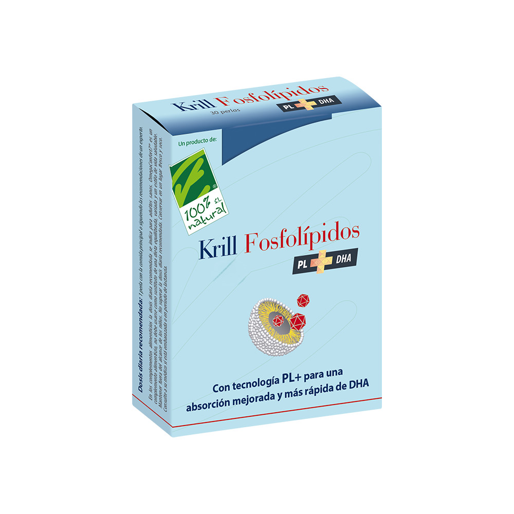 KRILL FOSFOLIPIDOS PL+DHA 30 PERLAS CIEN POR CIEN NATURAL - Coliseum