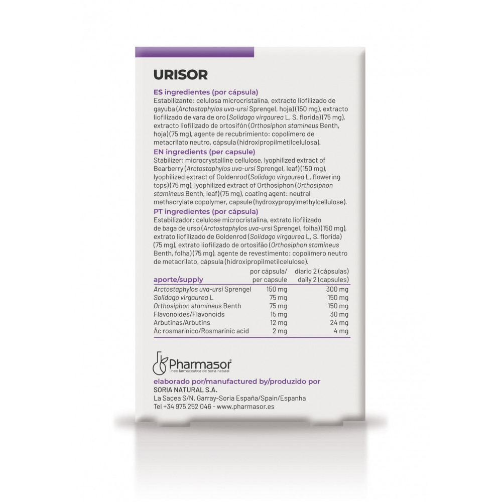 Comprar URISOR 30 CAP PHARMASOR online - Farmacia Coliseum
