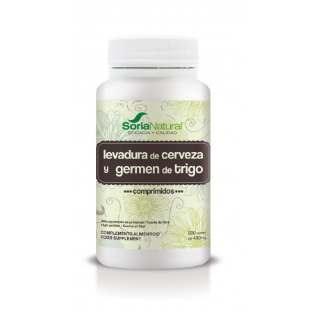 Comprar LEVADURA CERVEZA GERMEN DE TRIGO 500 COMP SORIA NATURAL
