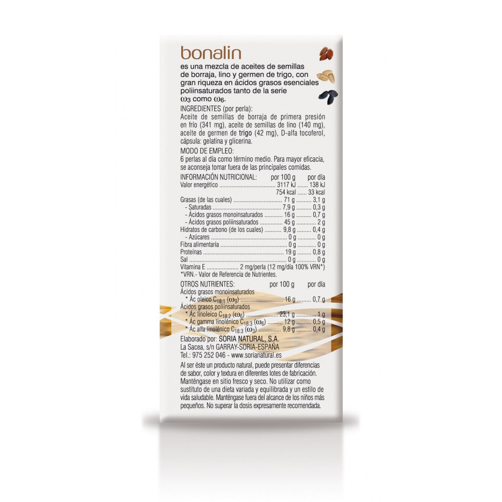 Comprar BONALIN 100 PERLAS SORIA NATURAL online - Farmacia Coliseum