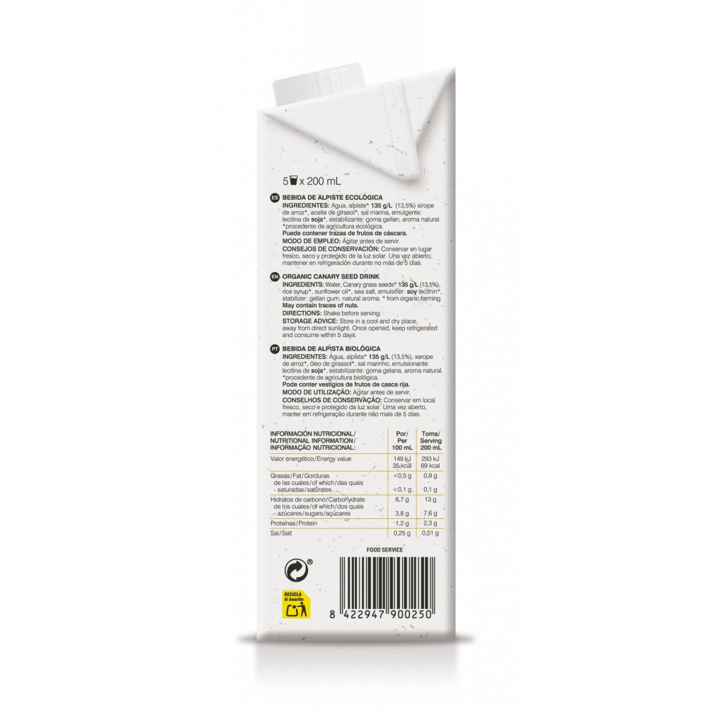 Comprar BEBIDA ALPISTE 1 L ALECOSOR SORIA NATURAL online - Coliseum