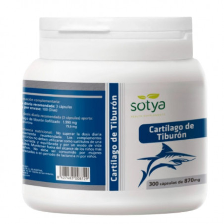 Comprar online CARTILAGO TIBURON 663 MG 300 CAP SOTYA - Coliseum
