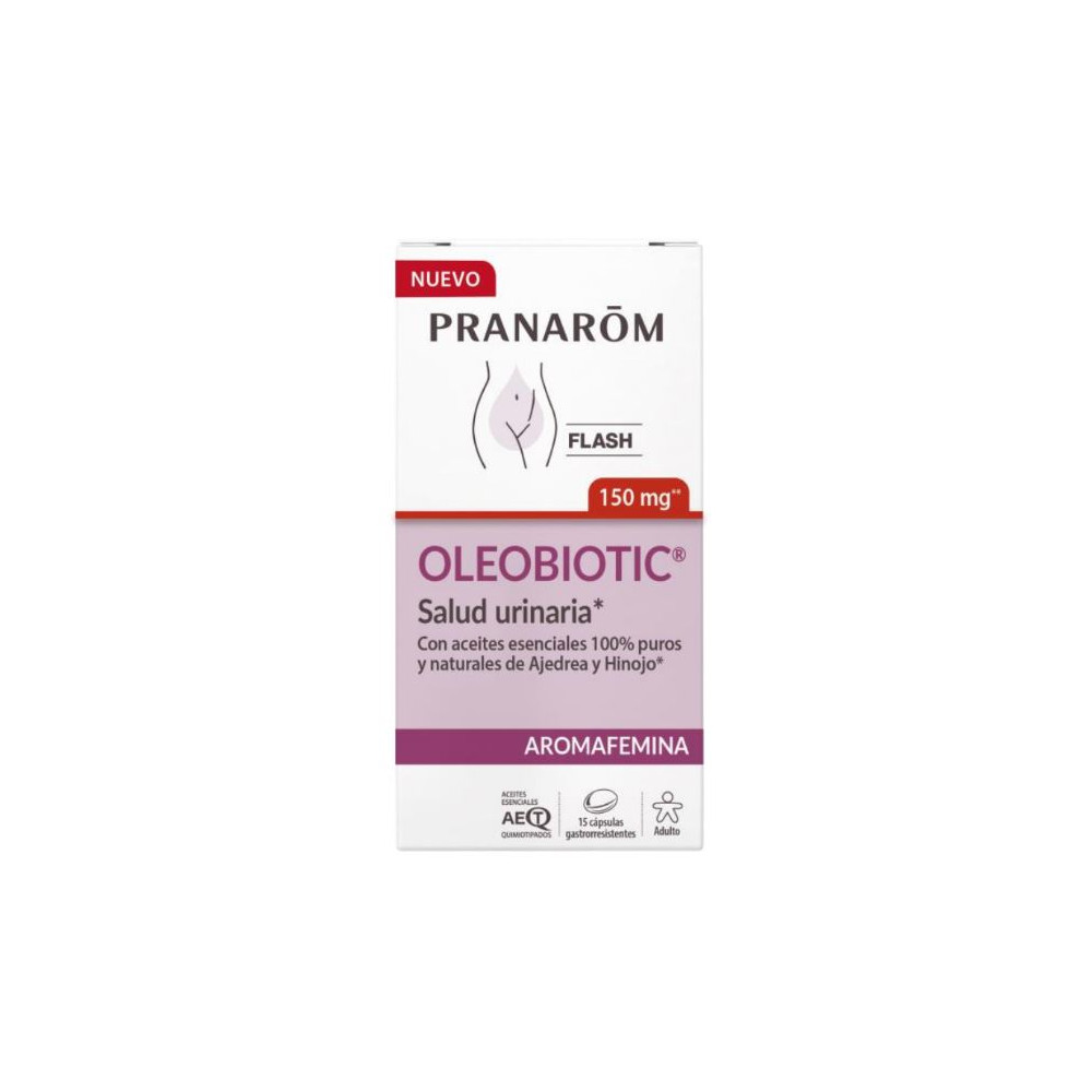 Comprar OLEOBIOTIC AROMFEMINA FLASH SALUD URINARIA 15 CAP PRANAROM