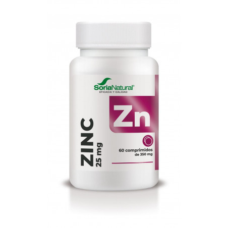 Comprar online ZINC 25 MG 60 COMP SORIA NATURAL - Farmacia Coliseum