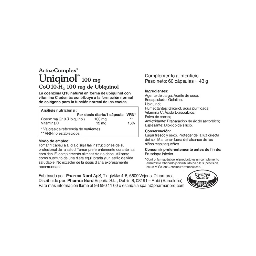 BIO ACTIVE Q10 UBIQUINOL 60 CAPS ACTIVECOMPLEX PHARMA NORD -  Coliseum