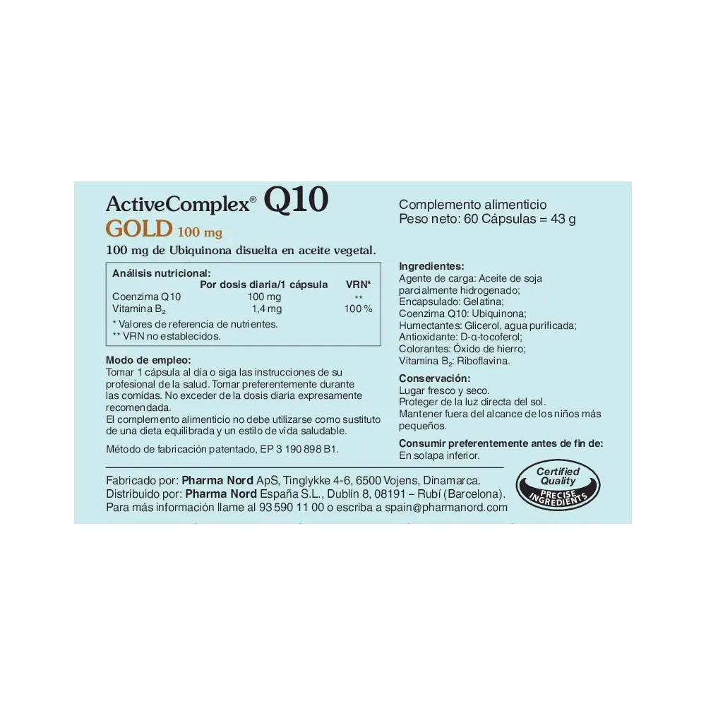 Comprar Q10 GOLD 100 MG 60 CAP ACTIVECOMPLEX PHARMA NORD - Coliseum