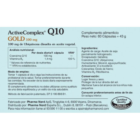 Comprar Q10 GOLD 100 MG 60 CAP ACTIVECOMPLEX PHARMA NORD - Coliseum