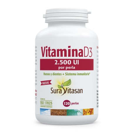 Comprar VITAMINA D3 2500 UI 120 PERLAS SURAVITASAN online - Farmacia Coliseum