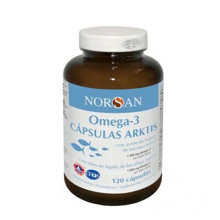 Comprar OMEGA 3 ARKTIS ACEITE HIGADO BACALAO 120 CAP NORSAN online - Farmacia Coliseum