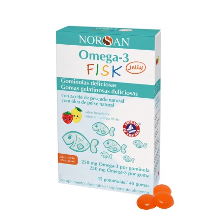 Comprar OMEGA 3 FISK JELLY JUNIOR 45 GOMINOLAS NORSAN online - Farmacia Coliseum