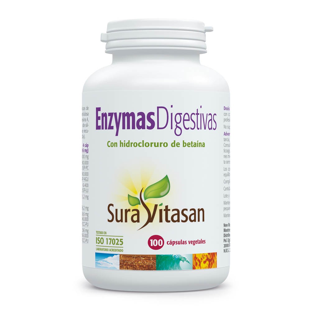 Comprar ENZIMAS DIGESTIVAS CON BETAINA 100 CAP SURA VITASAN online
