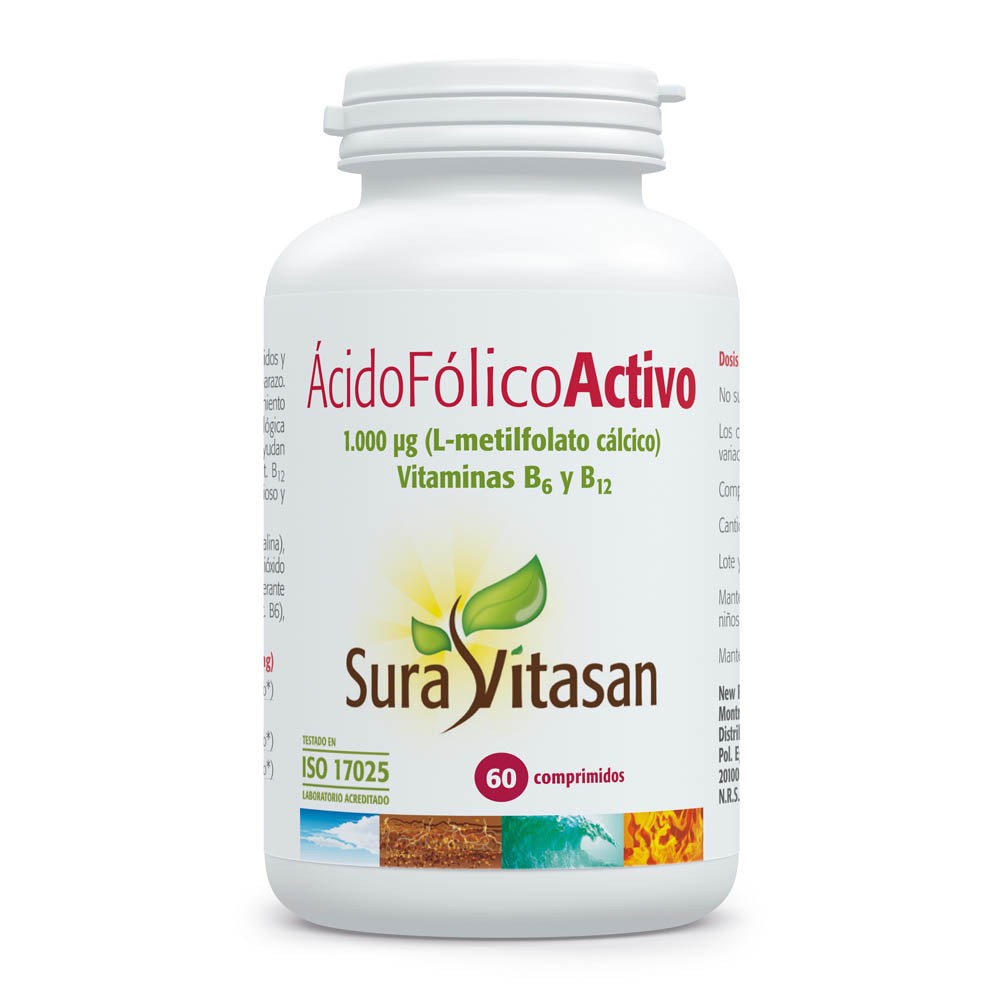 Comprar ACIDO FOLICO ACTIVO 60 CAP SURA VITASAN online - Coliseum