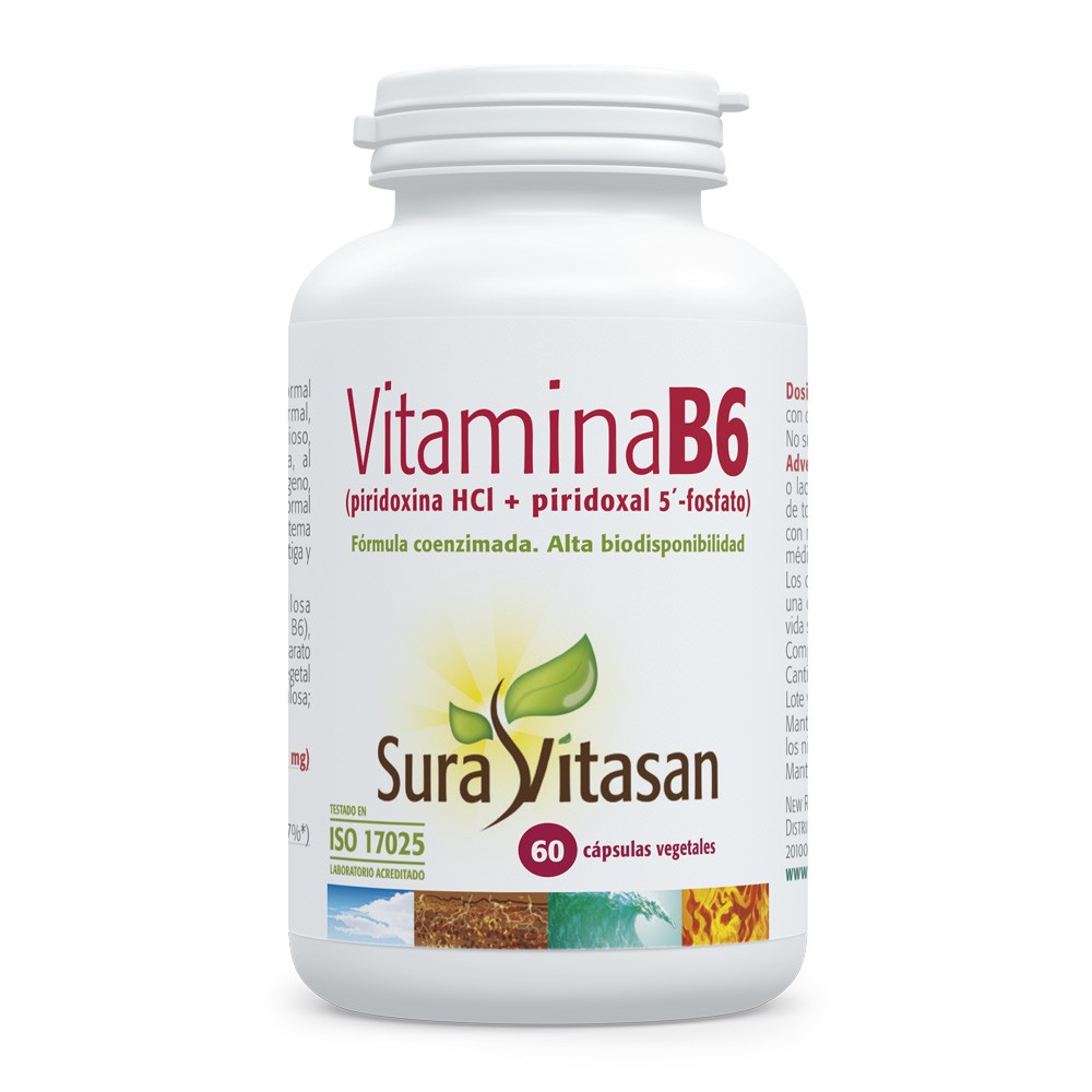 Comprar online VITAMINA B-6 PIRIDOXINA 20 MG 60 CAP SURA VITASAN