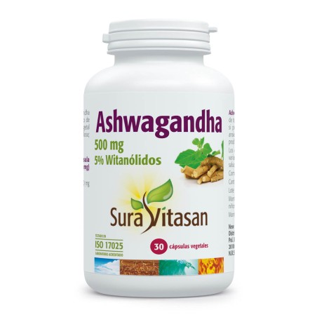 Comprar online ASHWAGANDA 500 MG 30 CAP SURA VITASAN