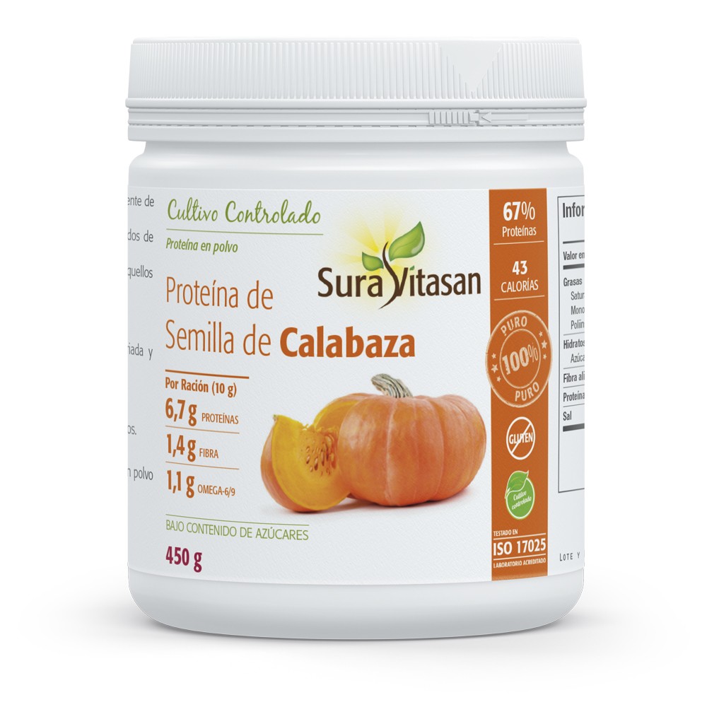 Comprar onlinePROTEINA CALABAZA SEMILLA POLVO 450 G SURA VITASAN