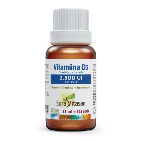Comprar VITAMINA D3 LIQUIDA 2500 UI POR GOTA 15 CC SURA VITASAN online - Farmacia Coliseum