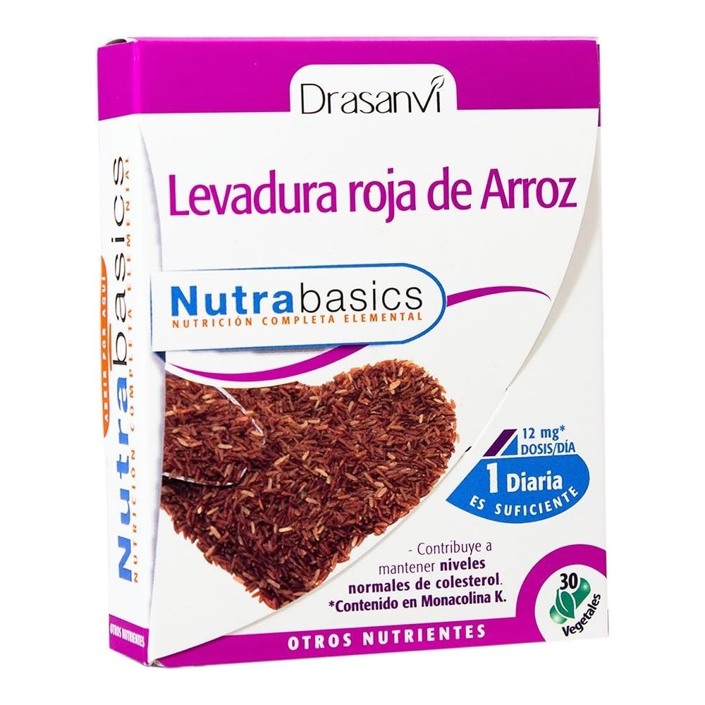 Comprar online LEVADURA ROJA ARROZ 30 CAP NUTRABASICS DRASANVI