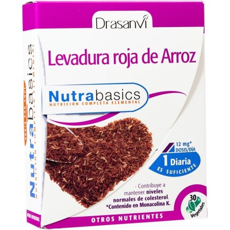 Comprar online LEVADURA ROJA ARROZ 30 CAP NUTRABASICS DRASANVI