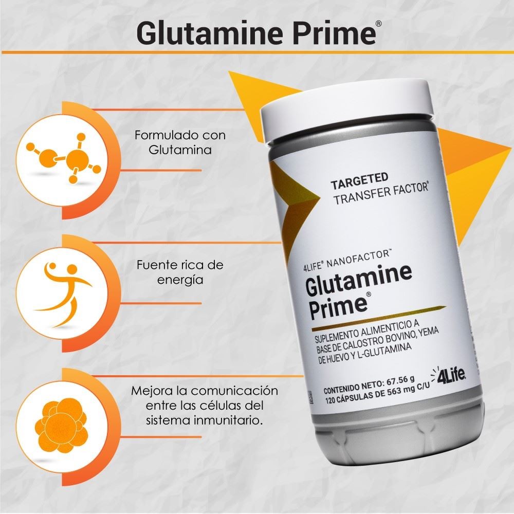Comprar TRANSFER FACTOR GLUTAMINA PRIME 120 CAPSULAS 4 LIFE