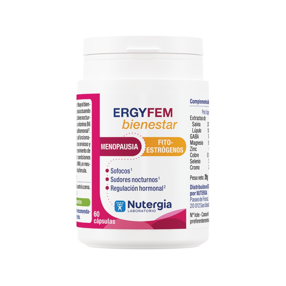 Comprar ERGYFEM BIENESTAR 60 CAP NUTERGIA online - Farmacia Coliseum